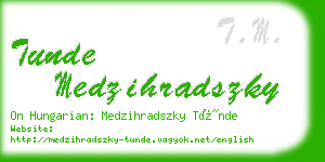 tunde medzihradszky business card